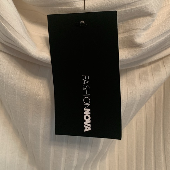 Fashion nova off shoulder cream off white ribbed bodysuit, 3/4 sleeves NWT 2XL - Picture 7 of 15